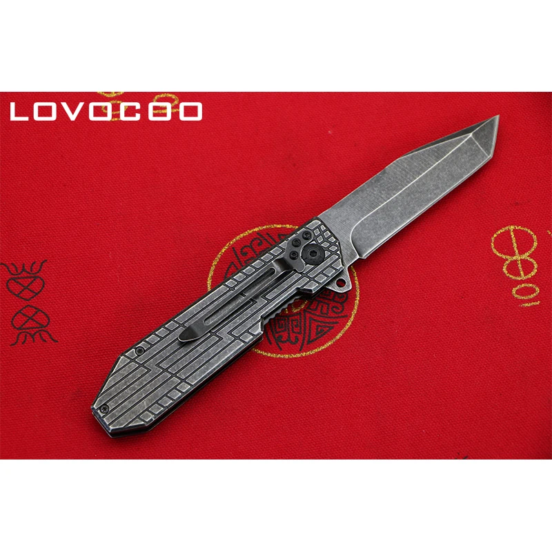 Складной нож LOVOCOO CM75 карманный клинок С флиппером лезвие из стали 9cr18mov для