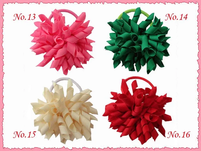 2pcs baby korker tassel Ponytail holders curly ribbons flower hair clip ties corker school bobbles elastic accessory PD006 | Детская