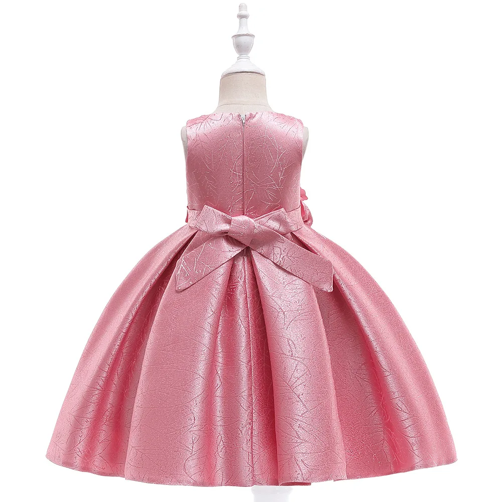 L5110 2019 New Children's Dress Girl Satin Tickflower Princess | Детская одежда и обувь