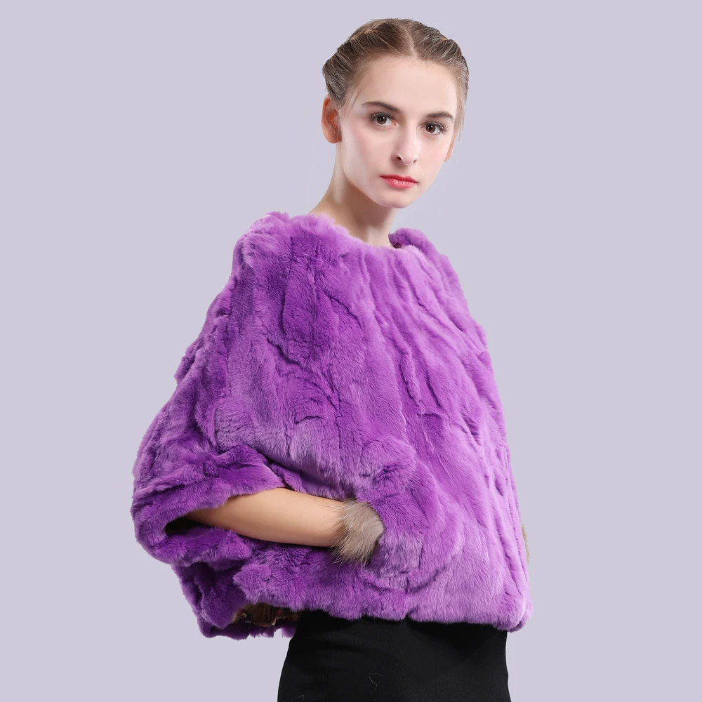 Женский шарф пончо из натурального меха кролика Рекс теплая мягкая шаль 100% Осень