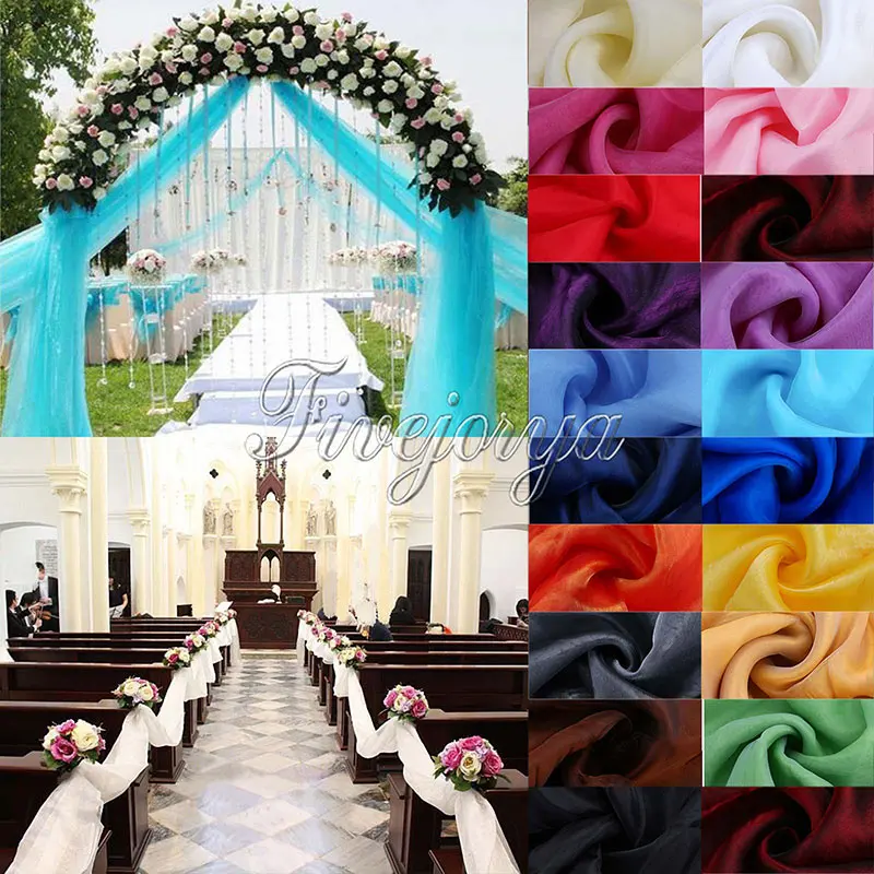 5M*1.4M Top Table Organza Swag Sheer Fabric Material Wedding Party Bow Decorations DIY Free Shipping | Дом и сад