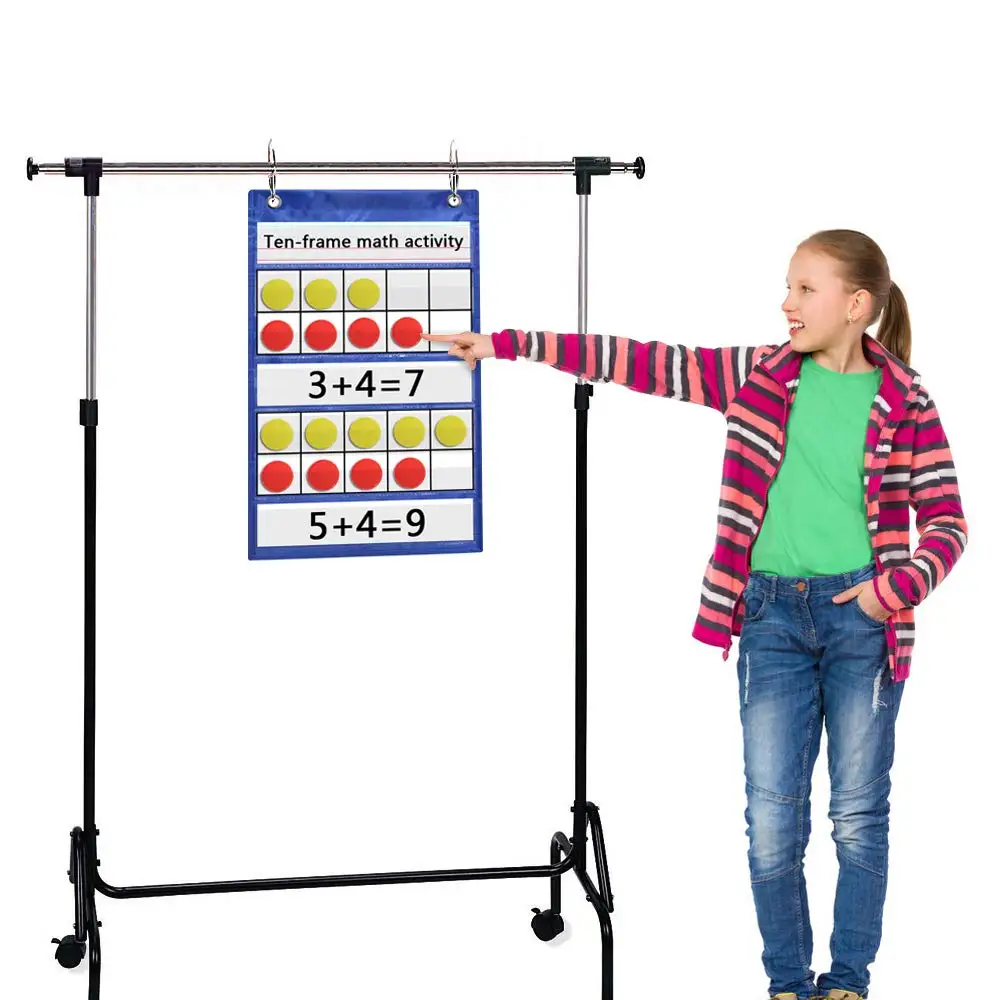 Godery Ten-Frame Set Pocket Chart for Classroom and Homeschooling, Math Manipulative 10 Frame Activity Chart for Kids Counting