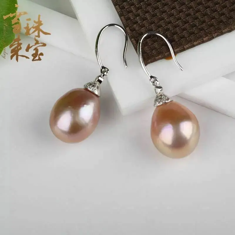 

free shipping Gorgeous 12-13mm south sea lavender pearl earring
