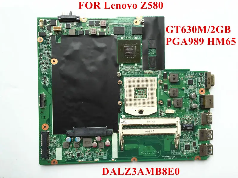 Оригинальная материнская плата для ноутбука Lenovo Z580 DALZ3AMB8E0 PGA989 DDR3 GT630M 2 ГБ