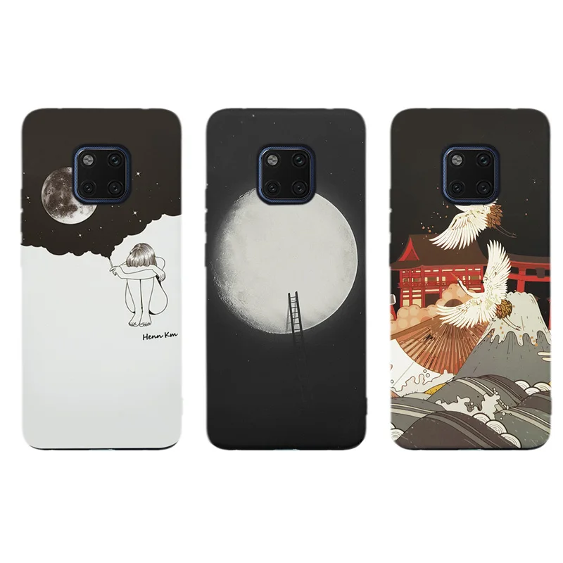 Moon Case For Huawei Mate 20 10 Pro Lite X Soft Silicone Cover Phone TPU Protective Back Cases Mountain Girl AnkinPro | Мобильные