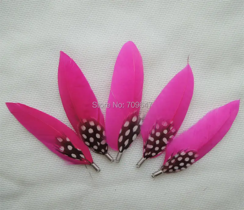 20 шт./лот! 8 см розовые изогнутые гусиные перья и птицы с пружинными застежками