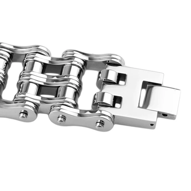 24 мм огромный тяжелый Золотой Мужской велосипедный Браслет Панк Серебряный цвет