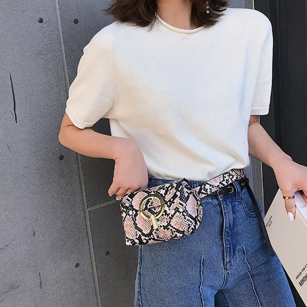 Поясная Сумка женская из искусственной кожи со змеиным принтом 2019 | Багаж и сумки