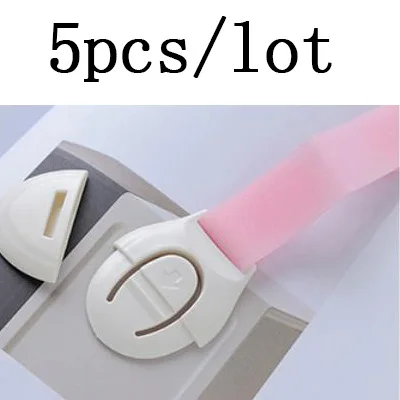 5pcs pink Ящики для дверей шкафа, холодильник, туалет, замки безопасности для детей, пластиковые замки для детей, ремни для защиты младенцев - Цвет: 5pcs pink