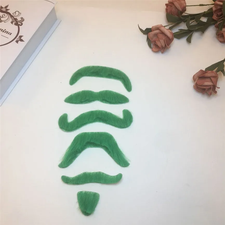 1 шт. самоклеющиеся искусственные Усы с зеленой бородой аксессуар для костюма
