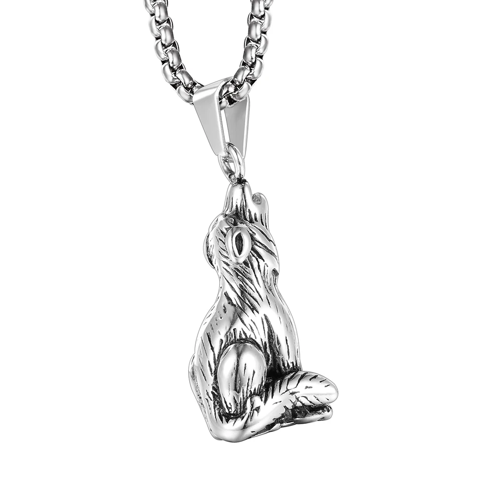 2018 Новый Goofan хип-хоп Воющий волк качество ожерелье из нержавеющей стали и кулон