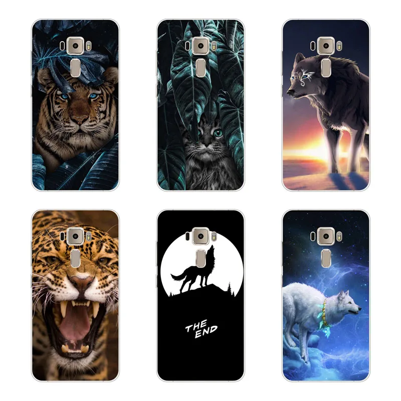 for Asus Zenfone 3 ze552kl Case Silicon Wolf beast Painting Soft TPU Back Cover ze520kl Protect Phone cases |