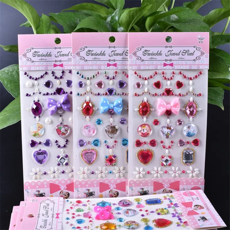 Детские игрушки наклейка 3 листа Diy Наклейка мобильное искусство Кристальный