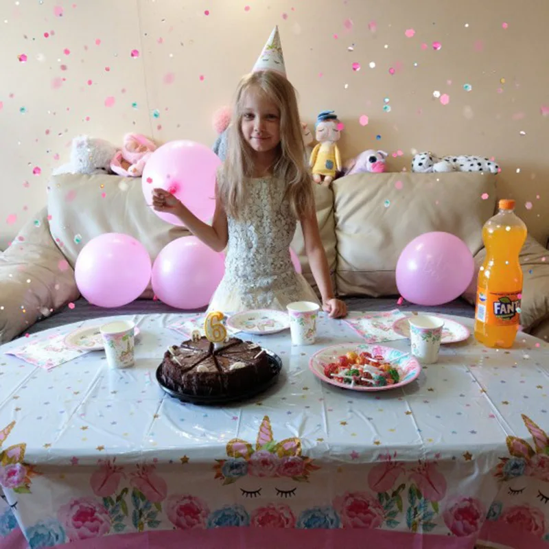 Unicorn Party Decoration Tableware Kit Kids Birthday Supplies Tablecloth Napkin Cup Plate Boy Girl Baby Shower Christening Decor Дом и сад