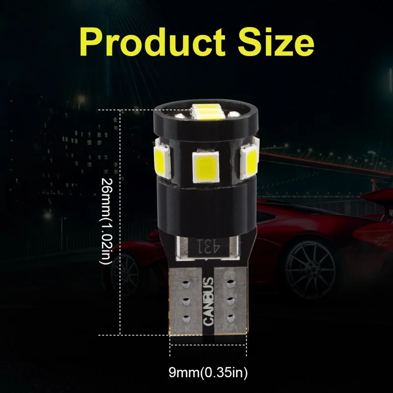 Safego 10x автомобиль T10 W5W 2835 9SMD светодиодные лампы ширина 194 canbus без ошибок LED