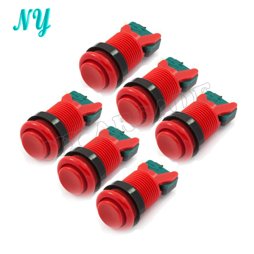 6 шт. бесплатная доставка цветов 32 мм Американский кнопка для Аркадной Панель