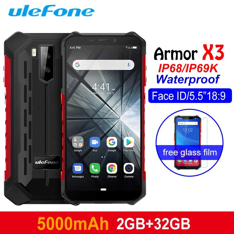 Смартфон Ulefone Armor X3 защищенный IP68 Android 9 0 5000 мА · ч 2 + 32 ГБ|Смартфоны| |