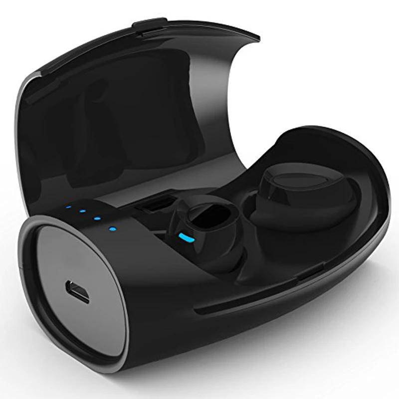 black Bluetooth 4,2 беспроводные наушники TWS в ухо стерео бас наушники Спортивная гарнитура с микрофоном с зарядной коробкой Bluetooth наушники - Цвет: black