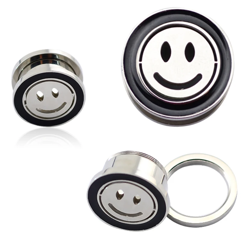 2 шт./лот затычки для ушей со смайликом из нержавеющей стали туннели плоти модные