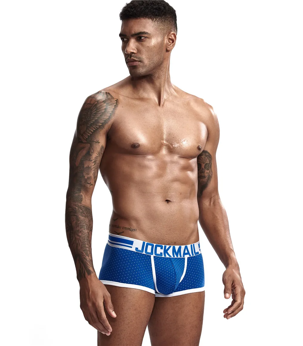 JOCKMAIL, Мужская модная одежда, Cueca, боксеры, homme, хлопковое Мужское нижнее белье, боксеры, u-образные выпуклые мужские трусы, мужские боксеры