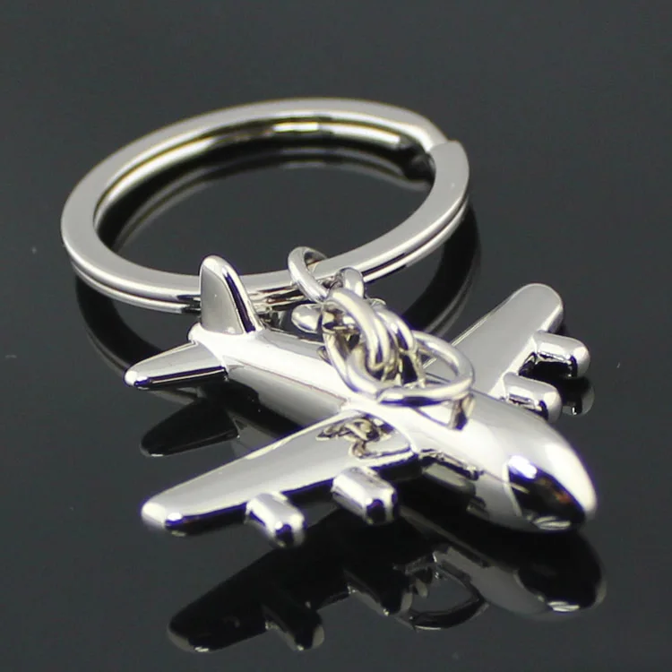10 шт./лот брелок для ключей Самолет модный полированный хром аксессуары Модель