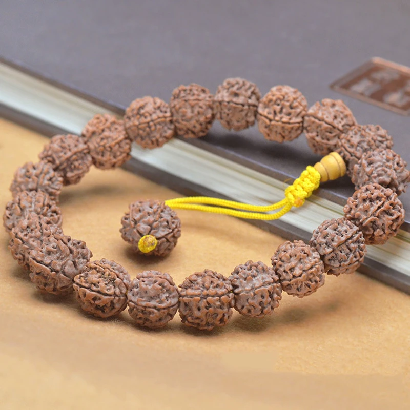 Тибетский браслет KingKong Bodhi 16 мм круглые бусины Rudraksha Будда молитва ювелирные