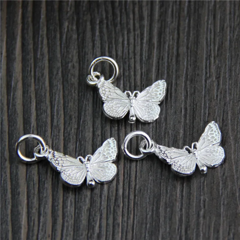 100 925 Sterling Silver Butterfly Charms Pretty Handmade Necklace Bracelets Dangle Pendants DIY Fine Jewelry Making Findings