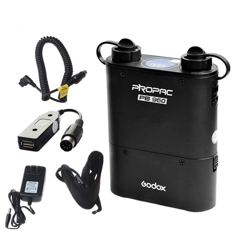 Godox черный PB960 двойной выход Speedlite блок питания 4500 мАч для Canon Nikon Sony Flash + кабель