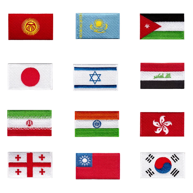 Нашивка с национальным азиатским флагом искусственная вышитая аппликация в