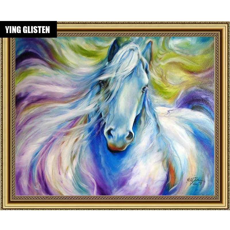 Ying Glisten &quotColor horse&quotCrafts diamond painting studded embroidery full of cross-stitch home decorative | Дом и сад