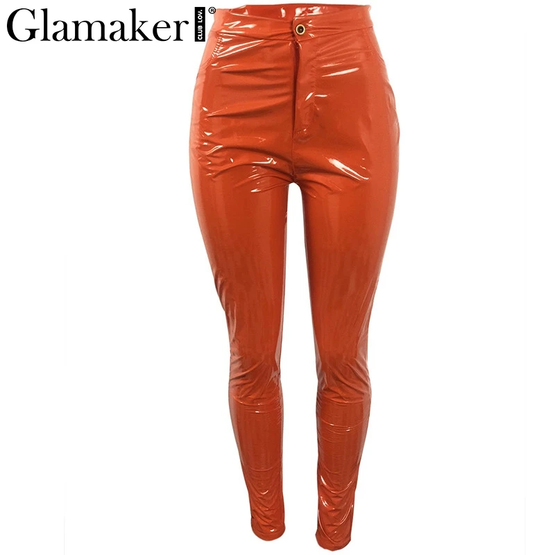 Glamaker PU Черные женские брюки с высокой талией летнее сексуальное облегающее платье женские узкие брюки женские вечерние Клубные сексуальные весенние брюки низ
