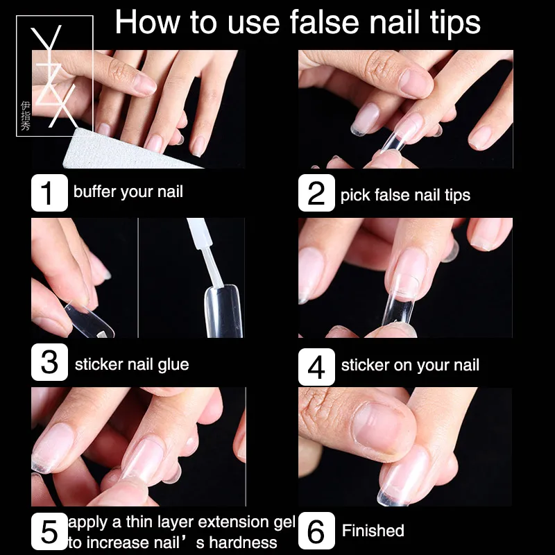 YZX 500 шт./пакет искусственные ультра гибкие накладные ногти прозрачные на гроб в