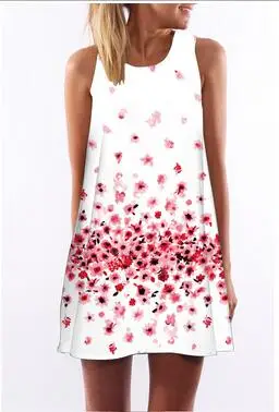 Drop 2017 Горячее предложение Новые разноцветные платья без рукавов с цветочным