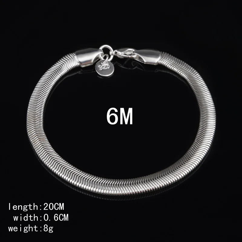 Тонированный мужской браслет и для женщин плоский плетеный 6 мм с покрытием