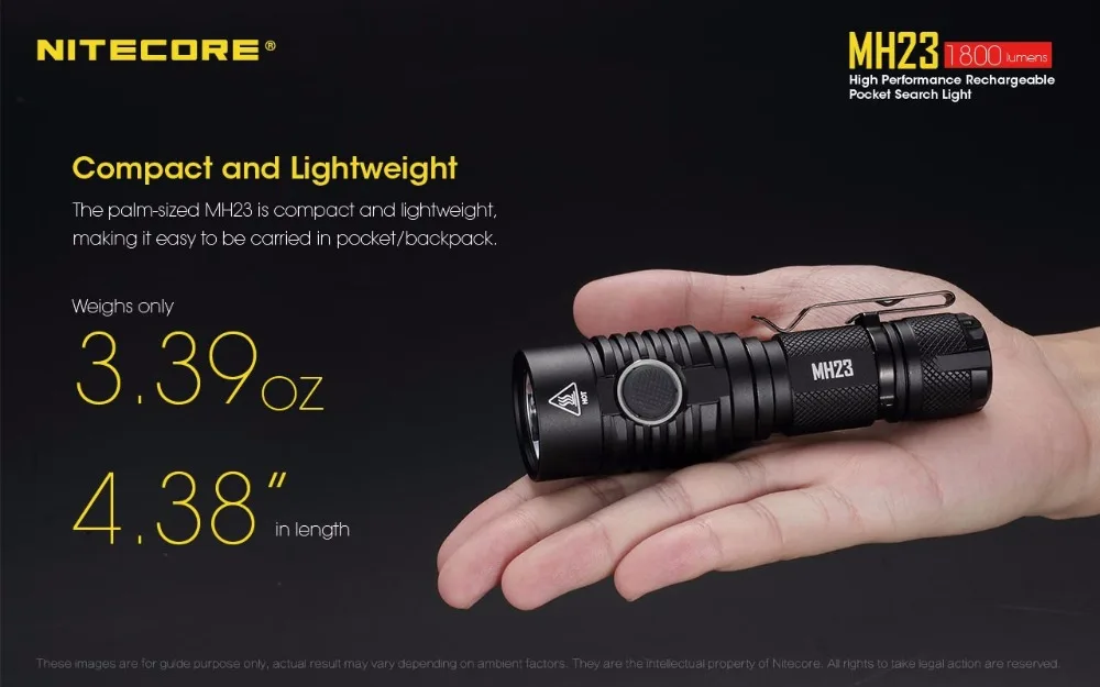 NITECORE MH23 USB Перезаряжаемый фонарик CREE XHP35 HD max 1800 люмен 7 режимов работы тактический фонарь для поиска и спасательный маяк