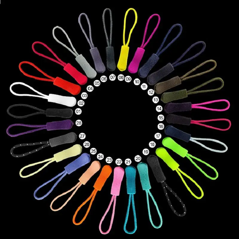 mix colors 20 шт цветной шнур на молнии, сумка для одежды, тактический рюкзак, аксессуары, застежка-молния, съемник, сделай сам, молния, голова, шнур, веревка, ремень, Лариат, слайдер - Цвет: mix colors