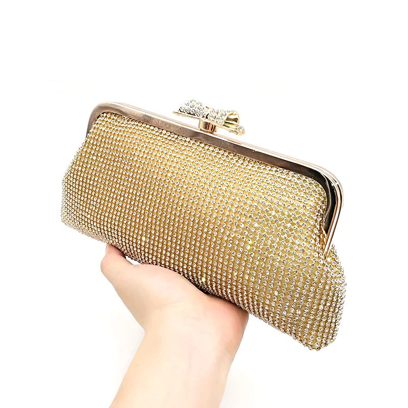 Качественная элегантная мягкая Сумочка Стразы золотого/серебряного/черного