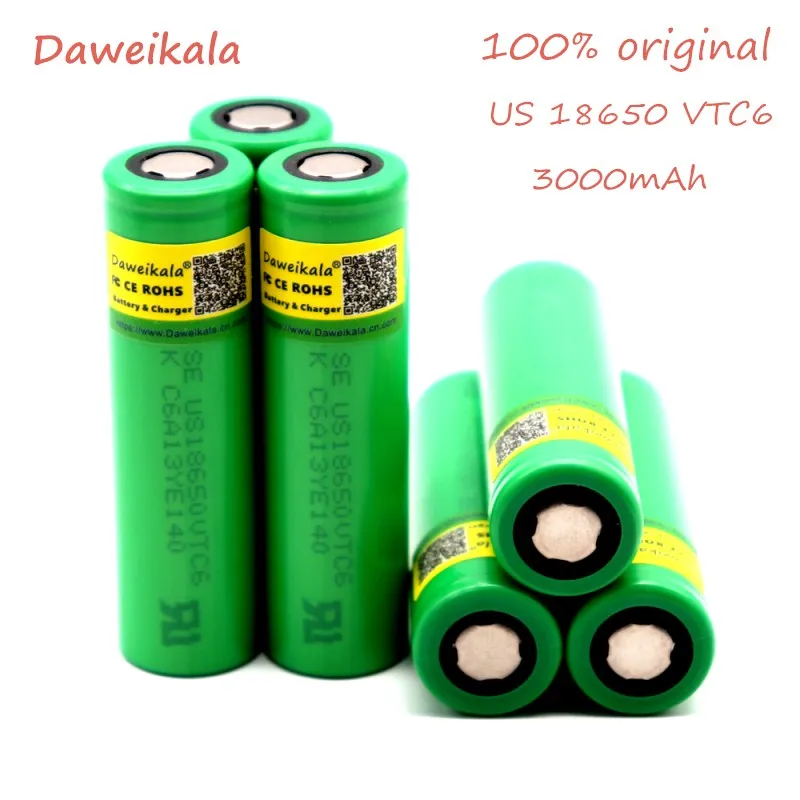 100 шт. Daweikala VTC6 3,7 в 3000 мАч Liion перезаряжаемая 18650 батарея для us18650 vtc6 3000 мАч Игрушки Инструменты фонарик