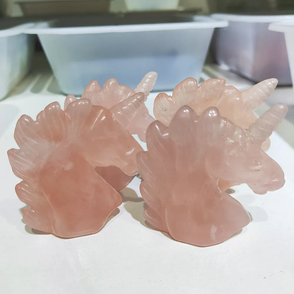 

2.5inches crystal skull Handmade carving Natural rose quartz horse's head