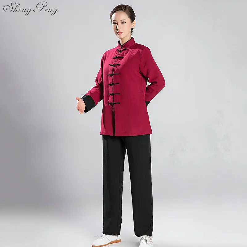Tai chi uniform tai clothing kung fu women men Q092 | Тематическая одежда и униформа