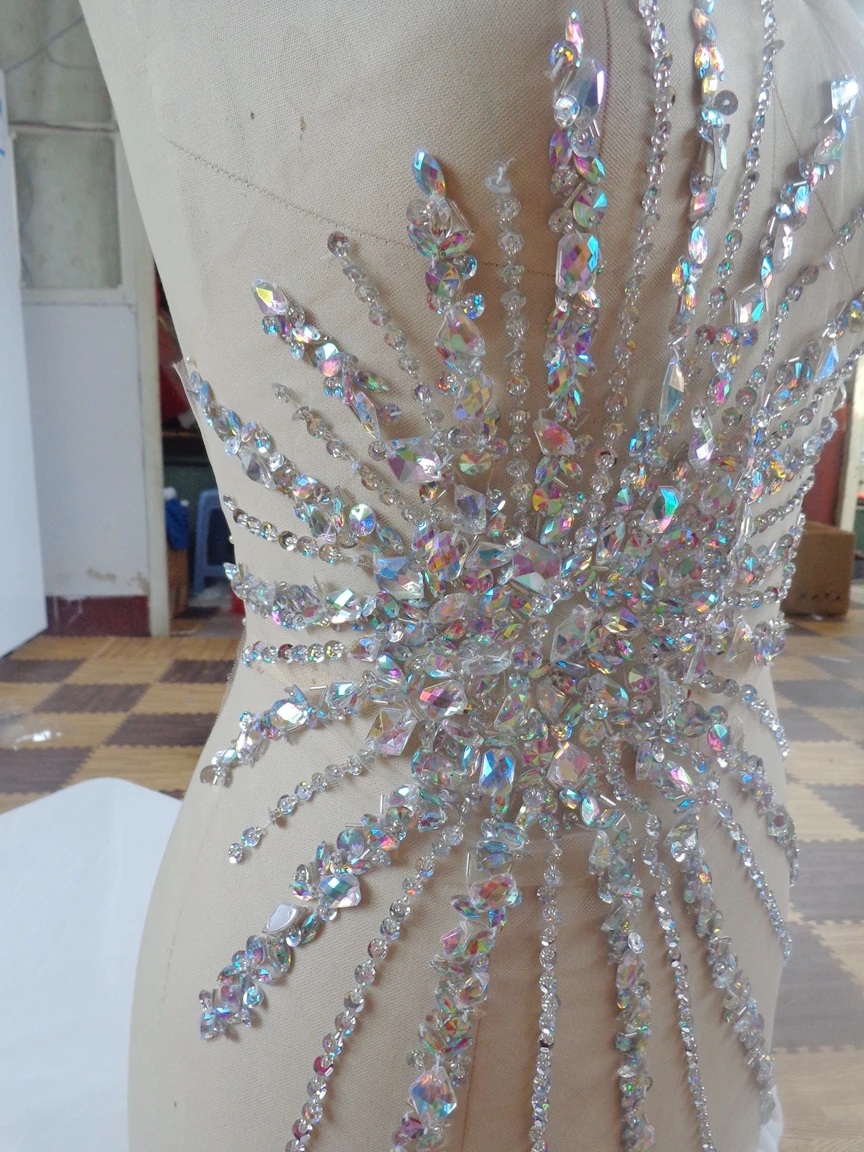 Прозрачные стразы A93 для шитья ручной работы 72 х41 см|sew on rhinestone applique|sew crystal patchessew