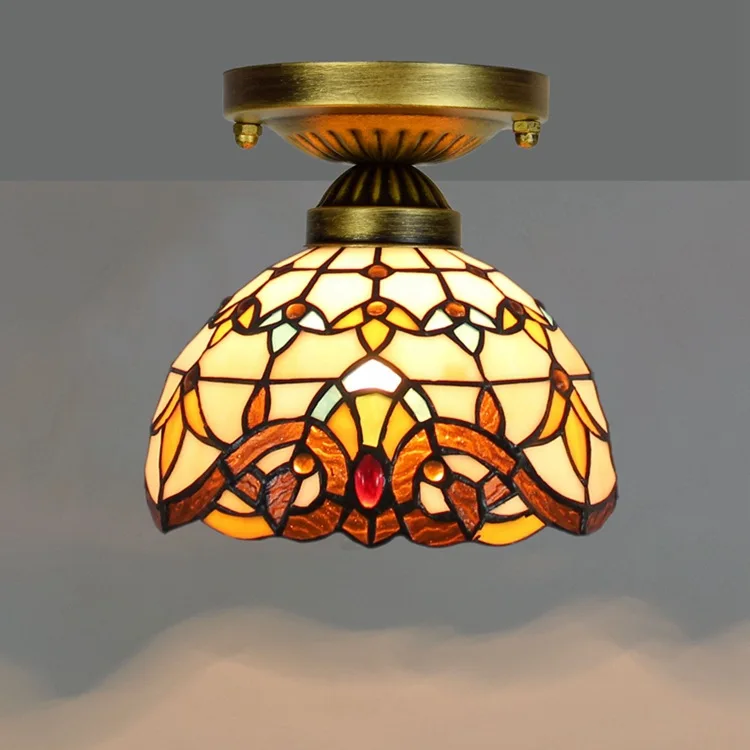8 inch 20CM colored glass aisle corridor balcony small ceiling lamp yellow ceiling lamp
