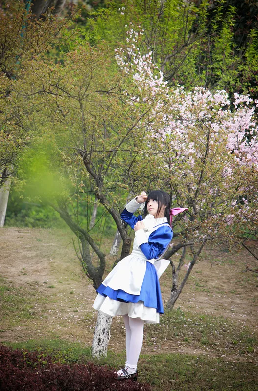 Сумасшедший отец Ая Drevis платье Косплэй костюм Голубое Платье с аксессуарами для