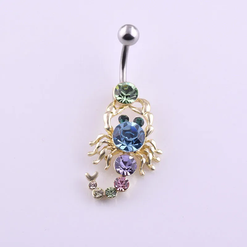 Кристалл скорпион стимпанк сексуальное тело ювелирные изделия пирсинг пупка