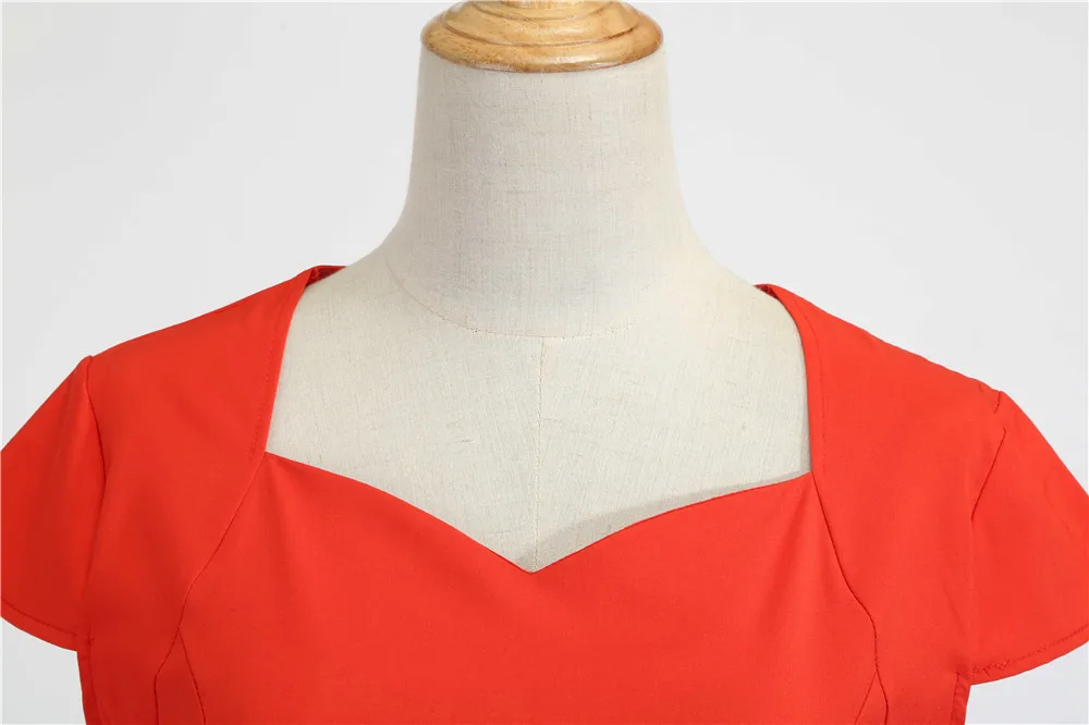 Летнее женское винтажное платье Pinup 50S 60S с коротким рукавом элегантные офисные вечерние платья в стиле рокабилли большие повседневные платья