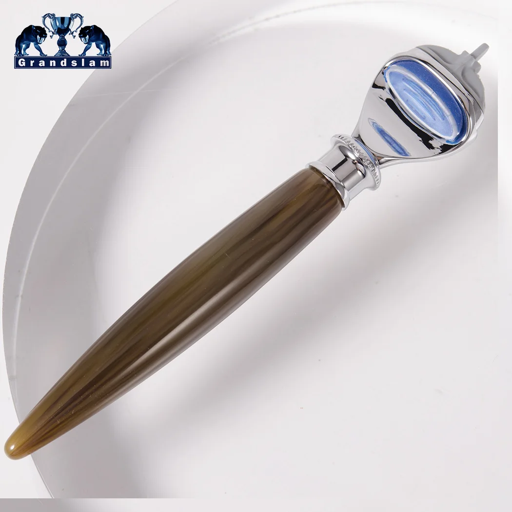 Only Brown Handle Grandslam Для мужчин Безопасная бритва ручка бритвы, 5 слоев лезвия Профессиональный Для мужчин Бритвы для Для мужчин для ухода за бородой для бритья для удаления волос - Цвет: Only Brown Handle