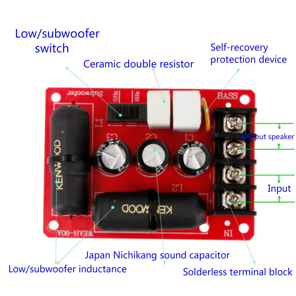 Tenghong Audio Speaker Crossover 200W 4/8Ohm Solderless Bass Woofer Frequency Divider Boards For Home Theater DIY |