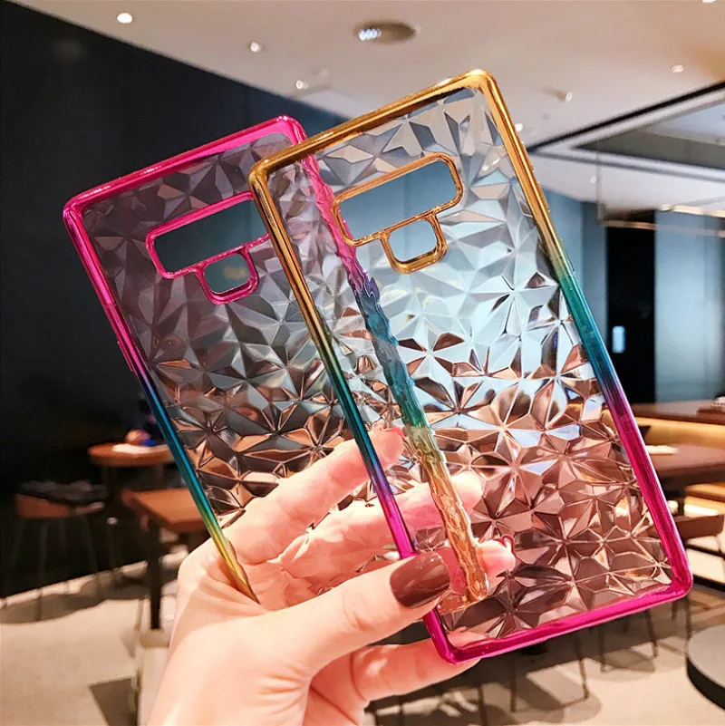 Ромбовидный узор градиент Edge чехол для samsung Galaxy Note 9 S9 S8 S10 плюс A50 A70 J7 Pro A5 2017 J5 Prime J3