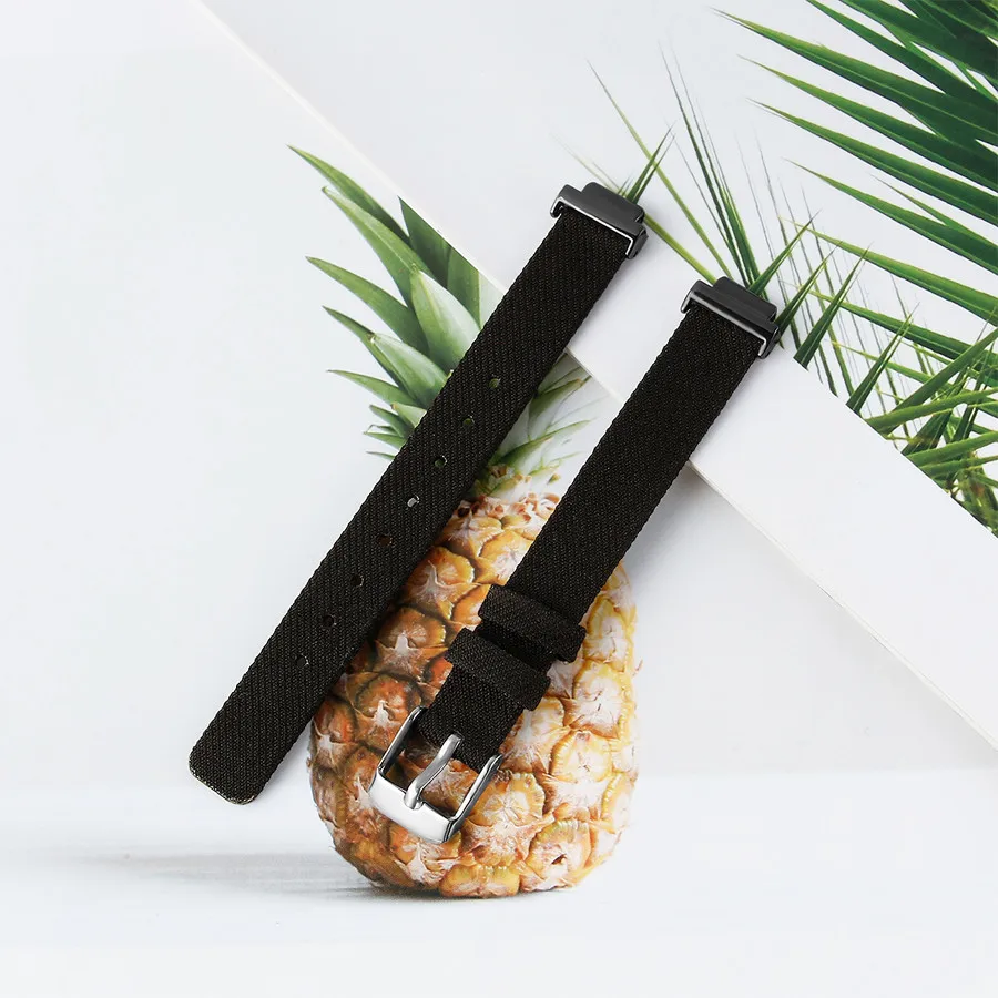 Для Fitbit Inspire HR сменный нейлоновый тканый холщовый ремешок для Fitbit Inspire аксессуары для браслетов с металлическим адаптером - Цвет: Черный
