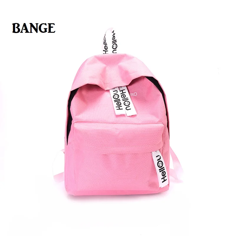 BANGE женский однотонный холщовый повседневный рюкзак для девочек школьная сумка